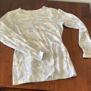 Light gray Camouflage Long Sleeve Top